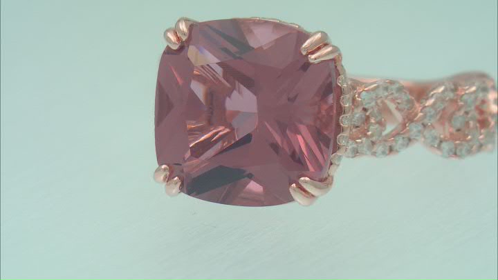 Blush Zircon Simulant And White Cubic Zirconia 18k Rose Gold Over Sterling Silver Ring 10.54ctw Video Thumbnail